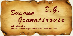 Dušana Granatirović vizit kartica